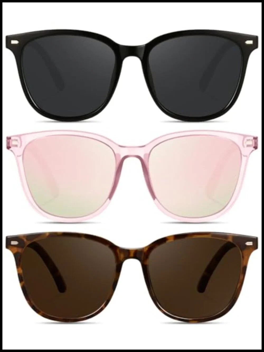 Retro Big Frame Polarized Sunglasses for Women Men UV400 Protection Vintage